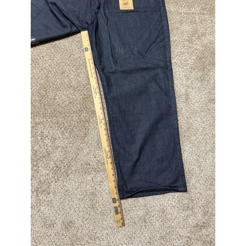 Vintage Ecko Unltd Jeans Mens 54x34 Blue Embroiders Super Baggy Y2K Wide Leg - Picture 8 of 9